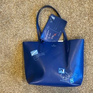Kate Spade Bon Voyage Reversible Leather Tote and wristlet